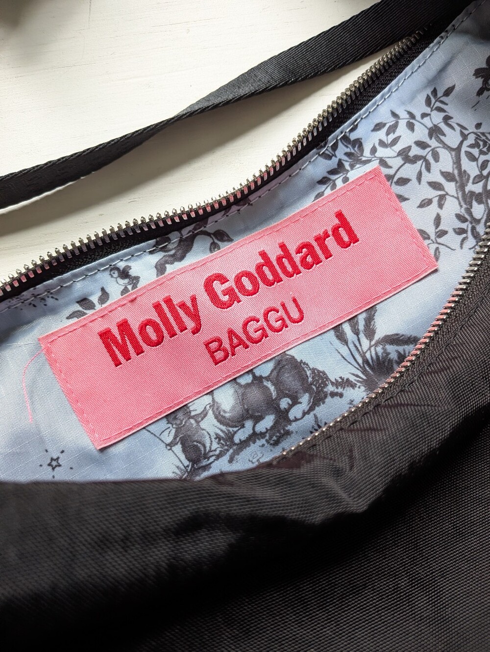 Baggu Molly Goddard Popper Black Women's Crossbody Bag with Grommet Strap - Picture 8 of 11